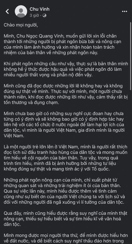 Vụ status lạ của nam sinh Olympia: sở GD&ĐT Yên Bái làm việc, gỡ bài xin lỗi - Hình 4