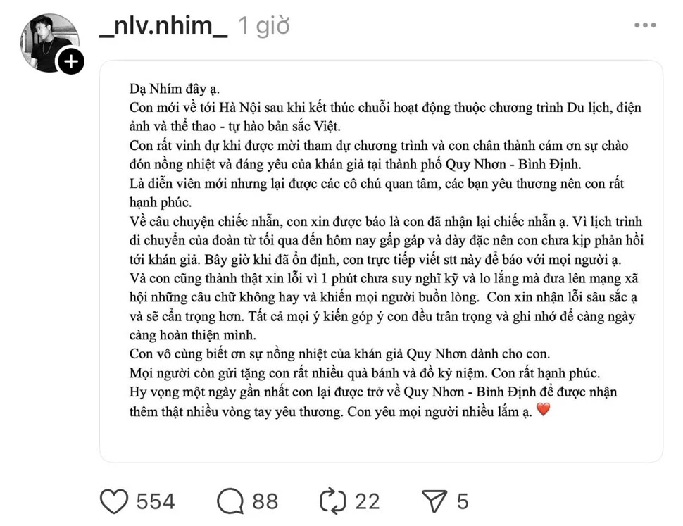 Chải Long Vũ cúi đầu nhận lỗi vụ phát ngôn kém duyên, mong khán giả tha thứ - Hình 2