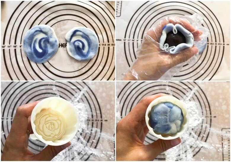 Cách làm bánh Trung thu dẻo nhân đậu đỏ có vỏ màu cực đẹp, độc đáo cho Tết Trung thu - Hình 6