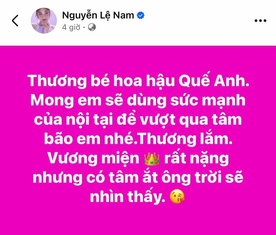 Chị gái Nam Em đăng tâm thư gửi HH Quế Anh lúc nửa đêm, tiết lộ con người thật - Hình 2