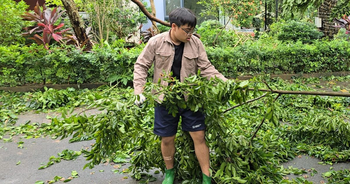 Xuân Bắc xuống đường dọn dẹp cùng 2 con sau bão Yagi, làm điều ai cũng cảm kích - Hình 7