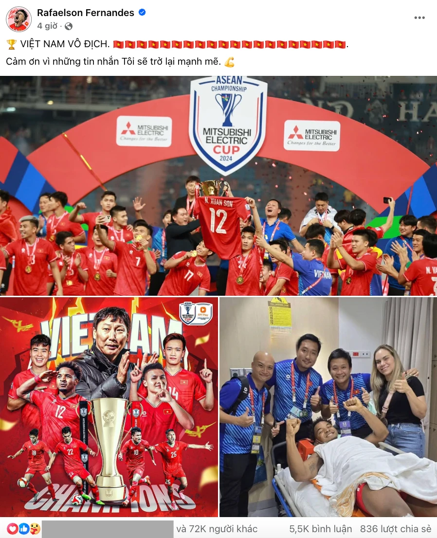 Xuan Son went to the Government page, shared his emotions after being injured, the Vietnamese team encouraged - Photo 4