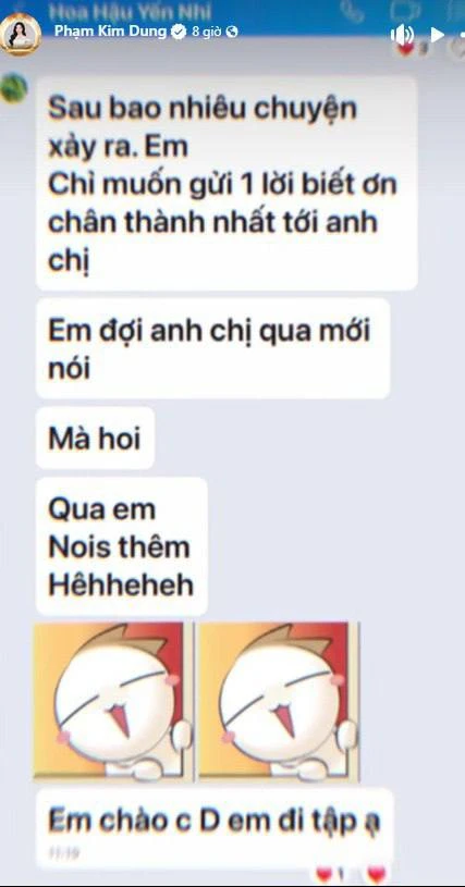 Lộ tin nhắn của Hoa hậu Yến Nhi sau lùm xùm nói xấu Sen Vàng - Hình 1