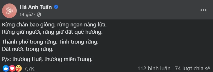 Hà Anh Tuấn nghẹn ngào vì ngập lụt miền Trung, Hương Giang ủng hộ khủng - Hình 2