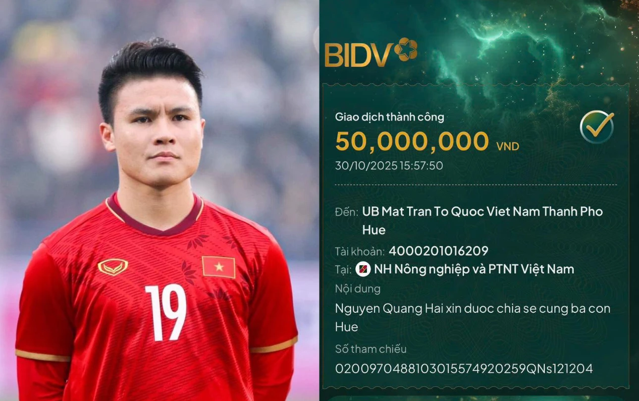 Quang Hải cùng dàn cầu thủ Việt ủng hộ lũ lụt miền Trung, số tiền gây choáng - Hình 2