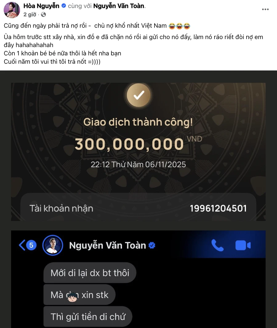 Hòa Minzy làm lộ người yêu Văn Toàn, công khai trả nợ, nghi cạch mặt nghỉ chơi? - Hình 2