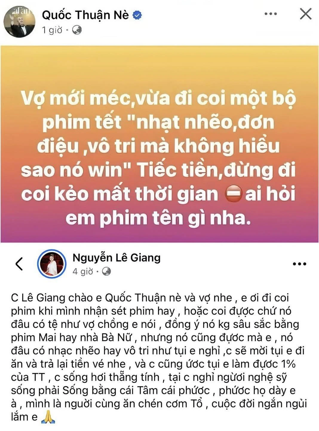 Quốc Thuận chê phim vô tri, Lê Giang bênh Trấn Thành đòi xử, Thu Hoài vào cuộc - Hình 3