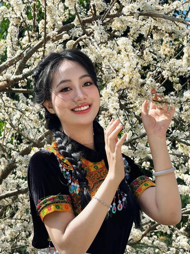 Người đẹp khoe sắc cùng hoa mơ