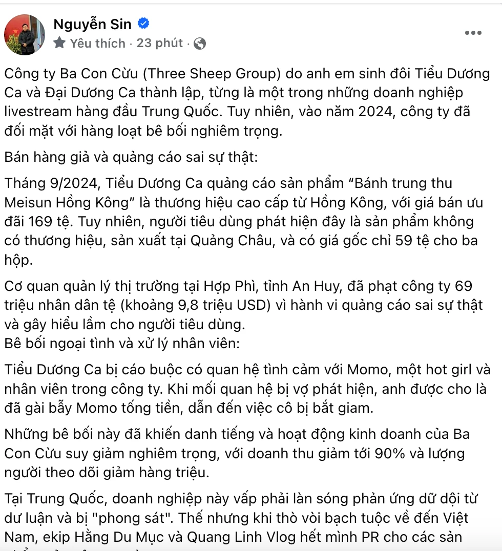 Nguyễn Sin chỉ mặt nơi Quang Linh mang hàng về PR: 1 đơn vị bị tẩy chay ở Trung? - Hình 2