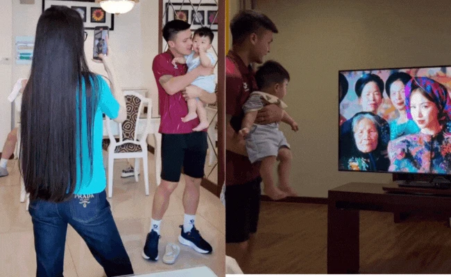 Mặc kệ drama, Quang Hải hạnh phúc cùng vợ con cày view cho Hoà Minzy, vóc dáng Chu Thanh Huyền qua cam thường ra sao? - Hình 1