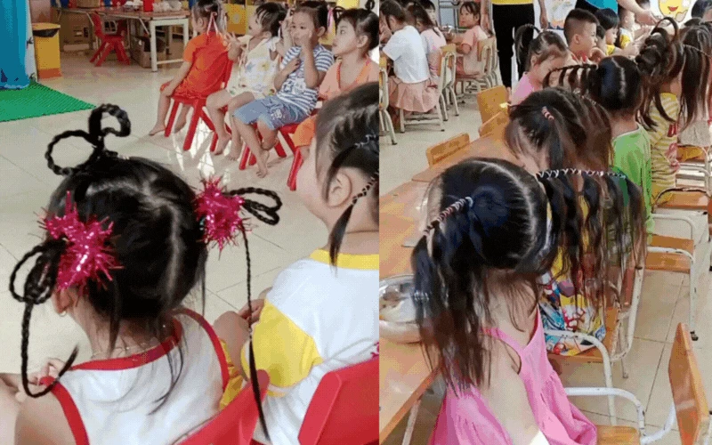Vài triệu mẹ bỉm hóng cô giáo mầm non biến cả lớp thành sàn trình diễn kiểu tóc độc lạ, không ngày nào trùng - Hình 1