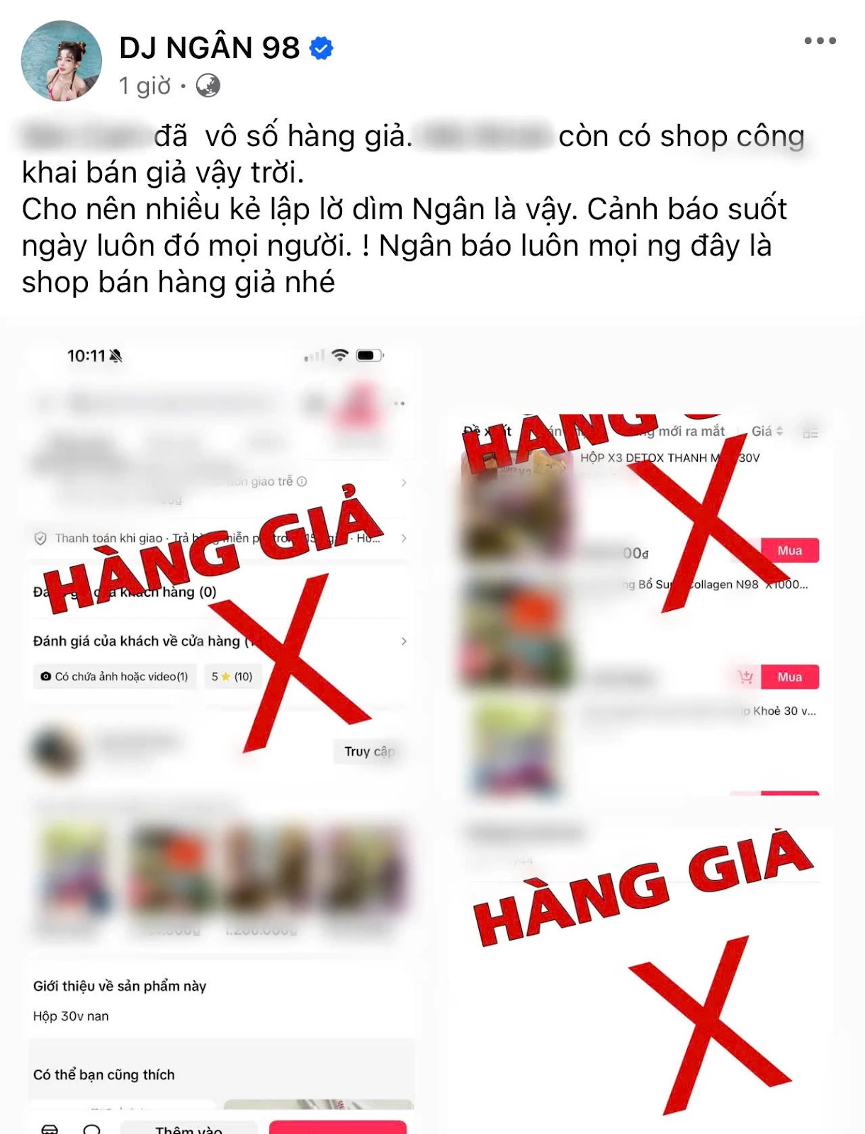 Ngân 98 làm việc ở Sở ATTP, khẳng định bị hại, tung cánh báo các shop bán đồ giả - Hình 2
