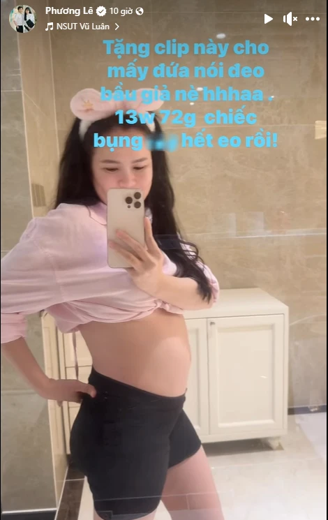Phương Lê nghi bầu phake, mukbang lần nửa con gà, từng mất 1 con với Vũ Luân? - Hình 2