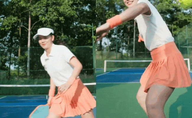 Ánh Viên lên đồ chơi pickleball, nhan sắc đẹp ngỡ ngàng, động tác vụng về nhưng cực nhanh đã quẩy banh nóc! - Hình 1