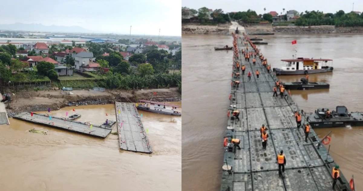 Mưa lớn khiến cầu phao Phong Châu bị lũ cuốn, dân hoảng loạn, Đại tá lên tiếng - Hình 7