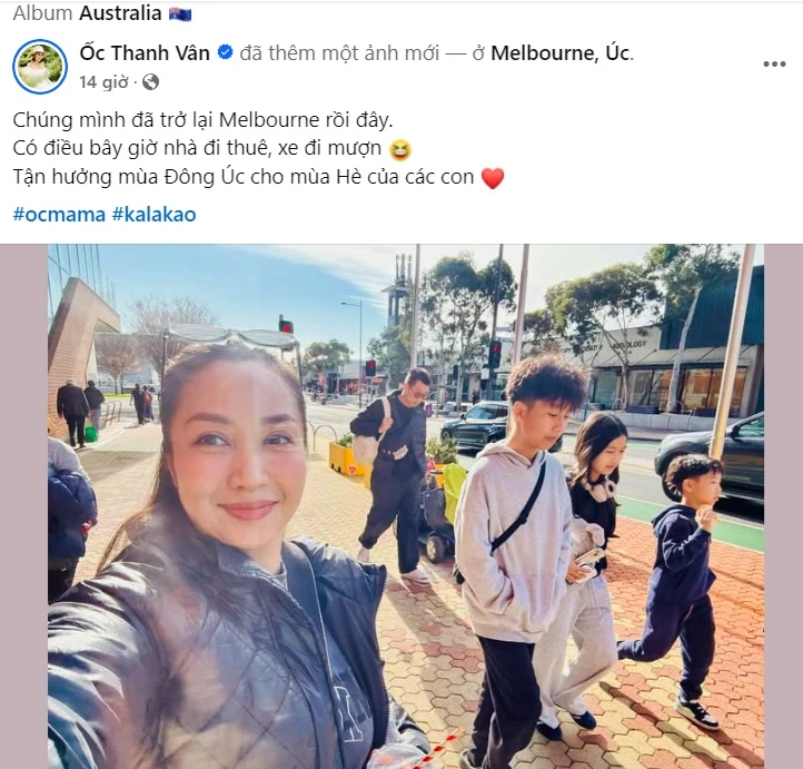 Ốc Thanh Vân mê mẩn Úc, từ bỏ rồi lại về, chia sẻ lý do đằng sau gây bất ngờ - Hình 1
