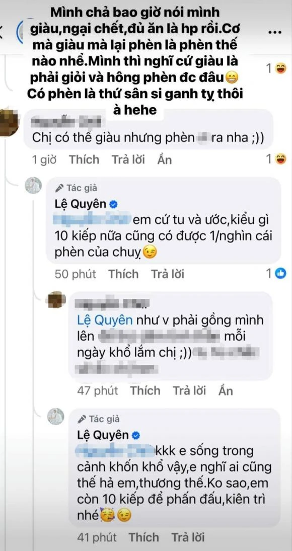Lệ Quyên bị nói giàu mà phèn, đáp trả sâu cay khiến anti fan câm nín - Hình 2