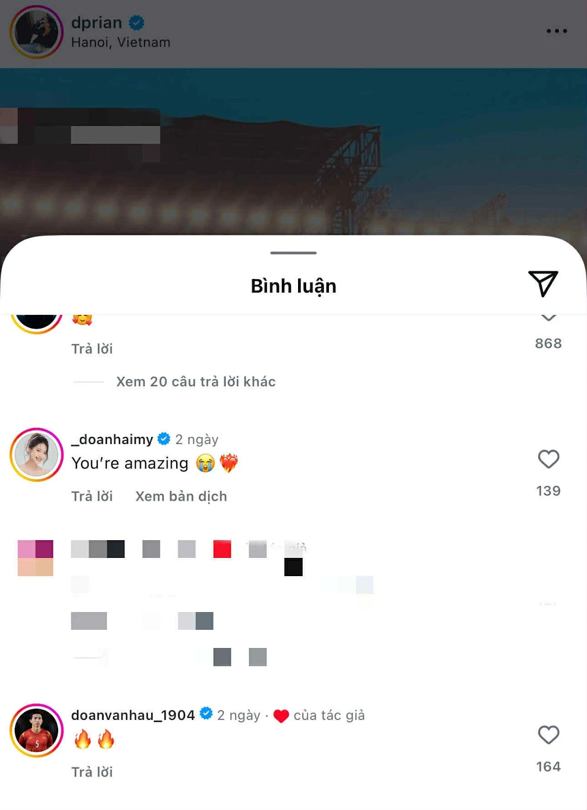 Đoàn Văn Hậu thả icon được DPR Ian thả tim, Hải My bình luận lại bị ngó lơ? - Hình 3