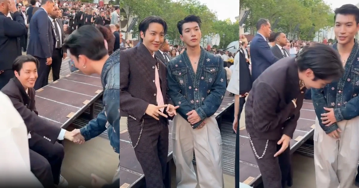 HIEUTHUHAI dự show Louis Vuitton, đến xin chụp hình, J-Hope liền tỏ thái độ lạ - Hình 8