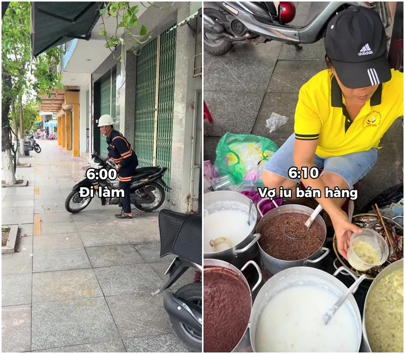 Clip 28s khiến MXH tan chảy: Chú bán cháo U60 chăm vợ lụi tim hơn cả phim Hàn - Hình 2