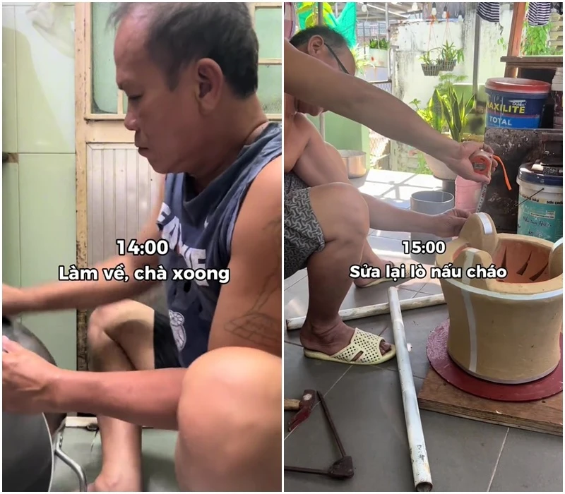 Clip 28s khiến MXH tan chảy: Chú bán cháo U60 chăm vợ lụi tim hơn cả phim Hàn - Hình 5