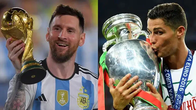Cristiano Ronaldo sẵn sàng thi đấu tới năm 2034 để có World Cup như Messi - Hình 1