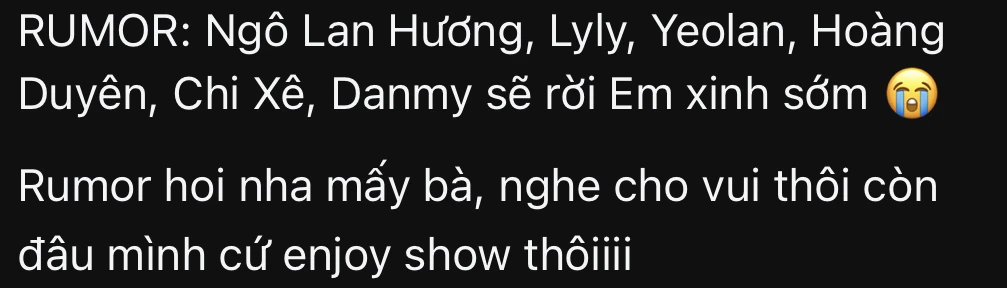 LyLy nghi bị chèn ép, xác nhận ra về sớm tại Em xinh, còn nhắn nhủ fan 1 điều? - Hình 1