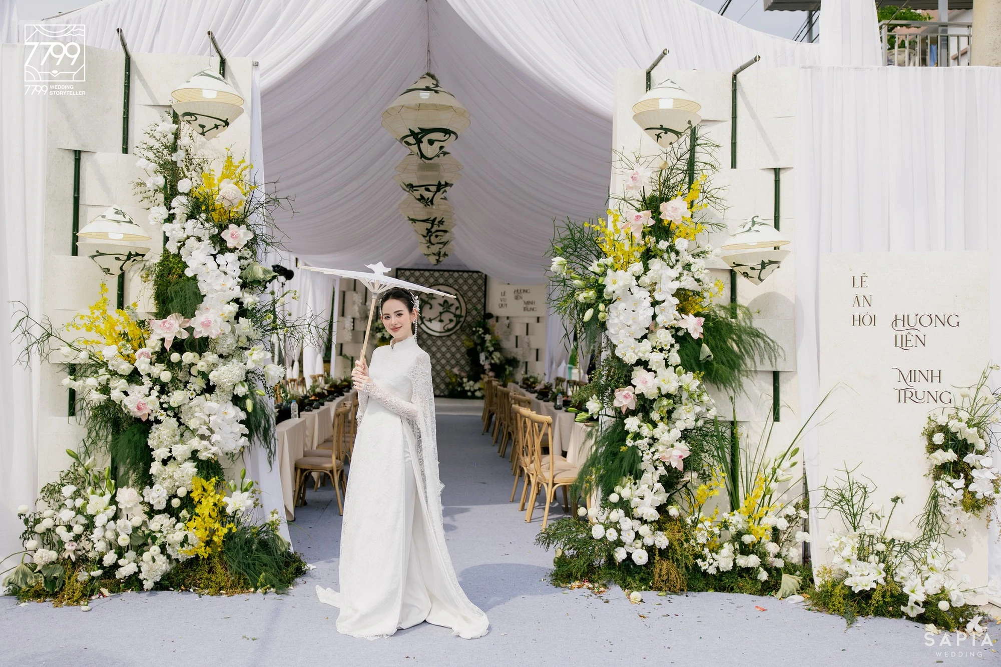 Trọn vẹn đám hỏi của Hương Liên và thiếu gia điển trai: Từng chi tiết đều hướng về cô dâu - Hình 3