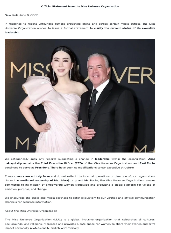 Bà trùm Miss Universe khiến Nawat xịt keo, để lộ cơ cấu điều hành khó nuốt? - Hình 2