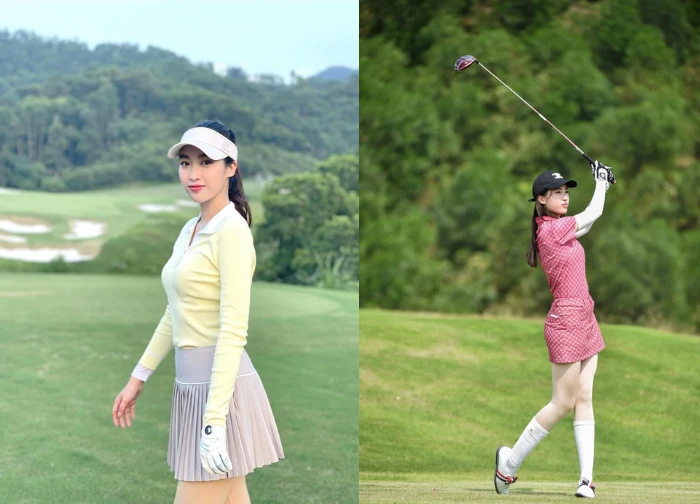 Hoa hậu Đỗ Mỹ Linh hóa phu nhân tài phiệt trên sân golf, visual khiến fan sốc! - Hình 1