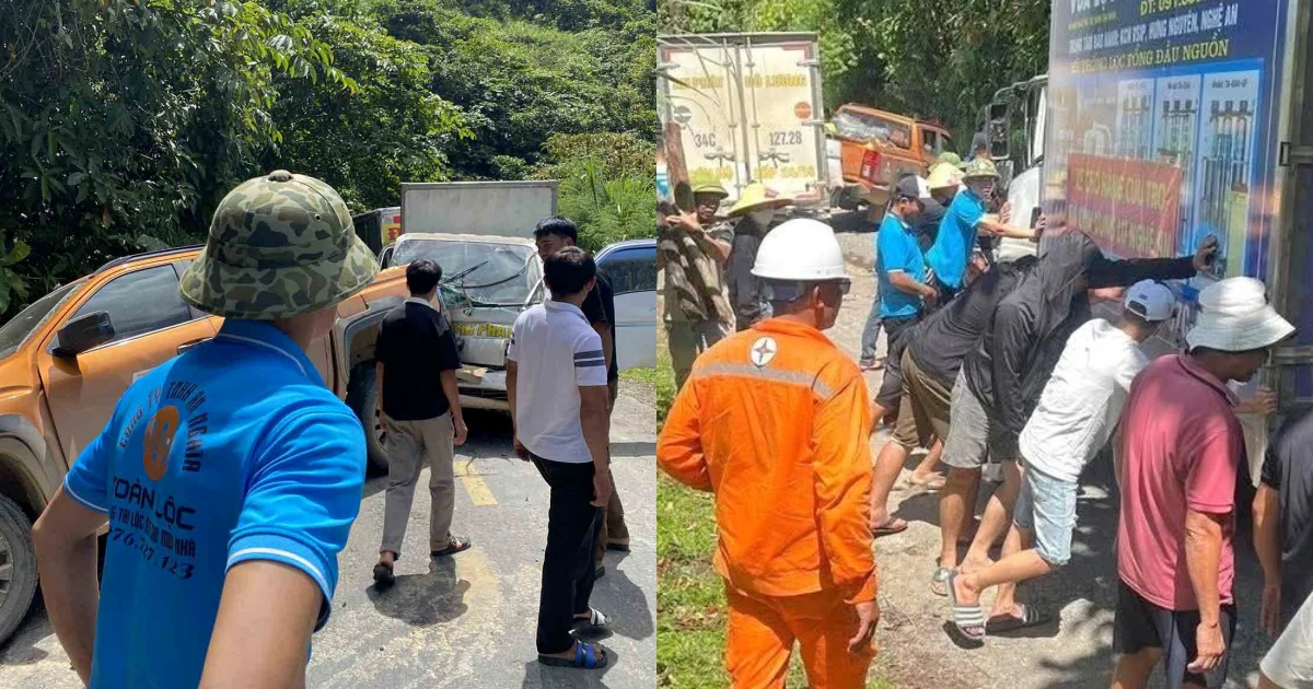 Đoàn xe cứu trợ vùng lũ gặp tai nạn liên hoàn 1 người bị thương, nguyên nhân sốc - Hình 7