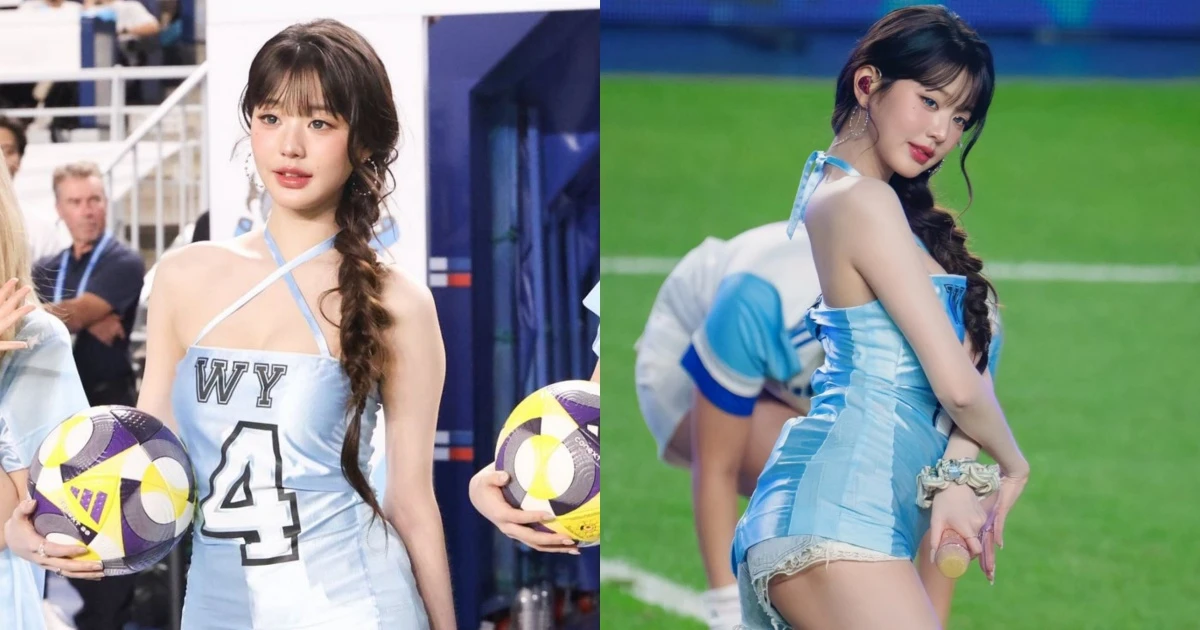 Jang Wonyoung hát giữa giờ trận đá bóng, bị nói ăn mặc phản cảm - Hình 7
