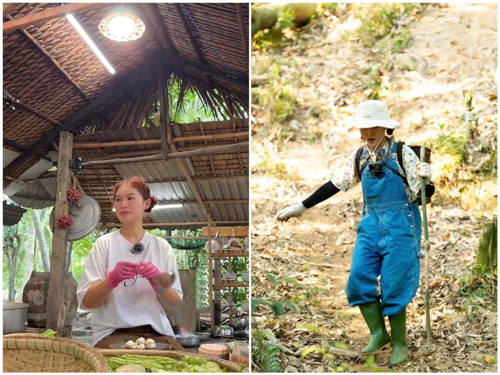 Tiểu thư 7000 tỷ gây sốt Gia Đình Haha khi lăn xả đào sắn, bẻ măng, cày ruộng! - Hình 3