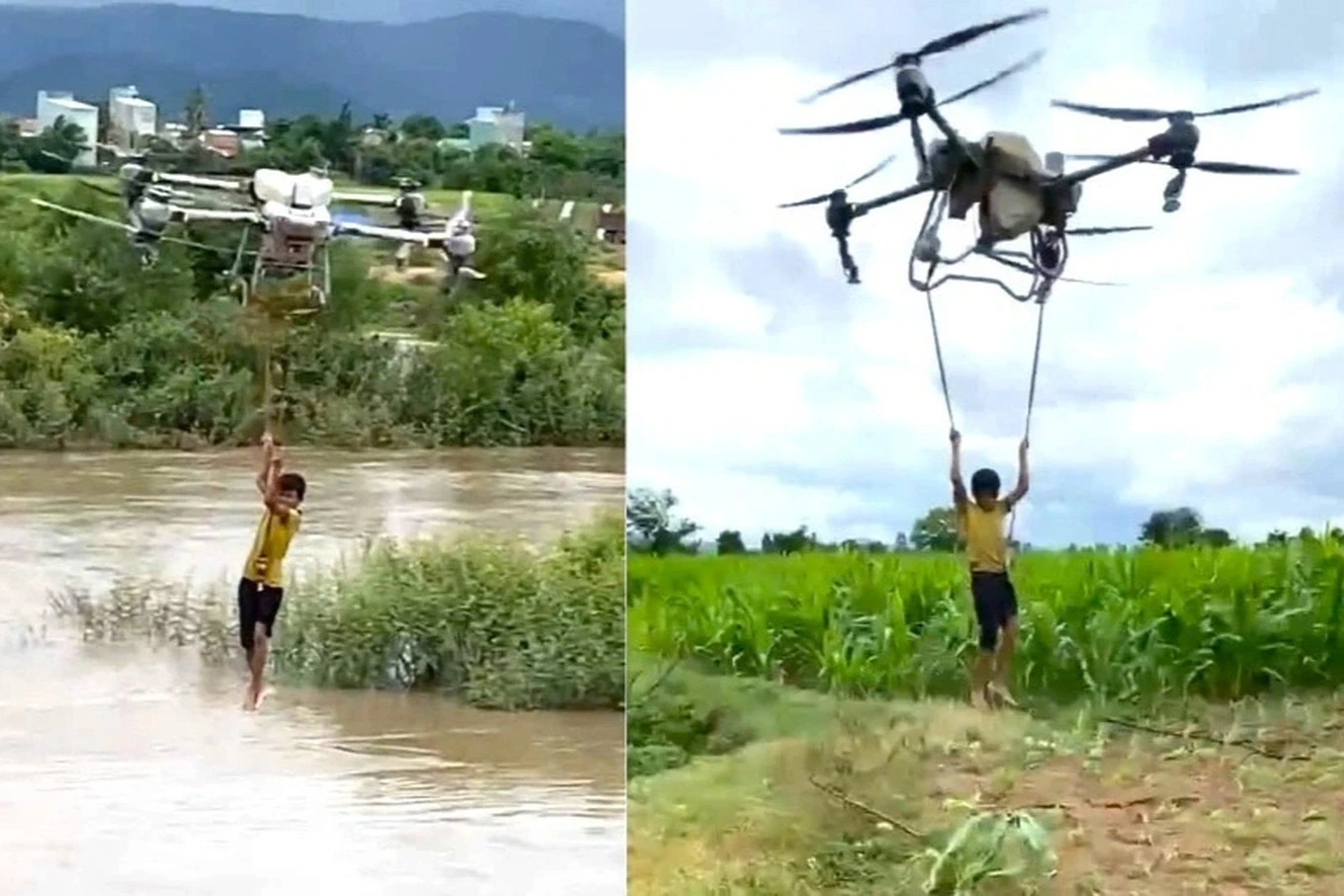 Vụ dùng drone cứu trẻ mắc kẹt: đường cùng sinh sáng kiến, lộ thêm 1 người hùng - Hình 4