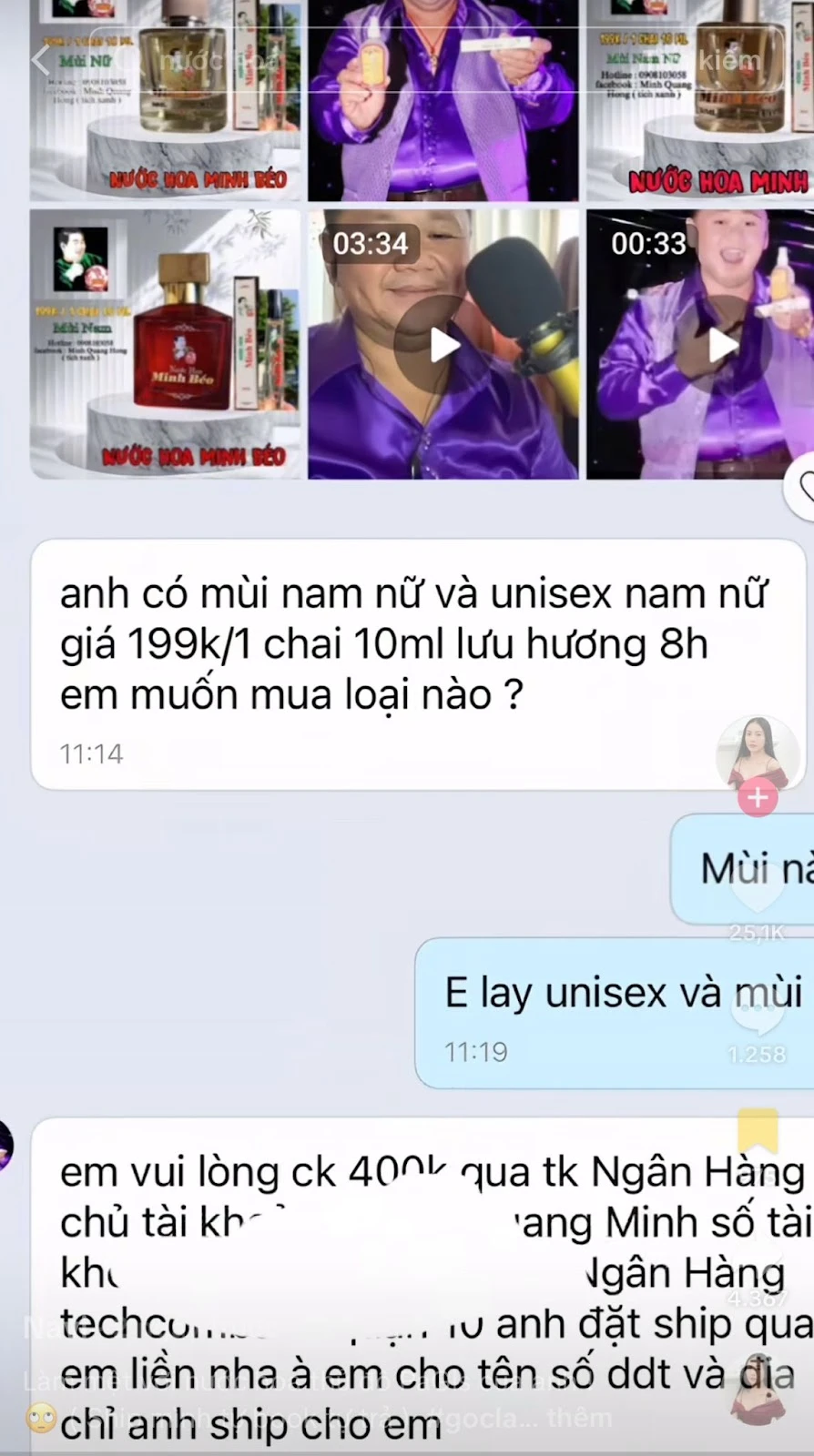 Nước hoa Minh Béo bị tiktoker chê: Mùi mắc ói, chủ tham lam 1k của khách - Hình 4
