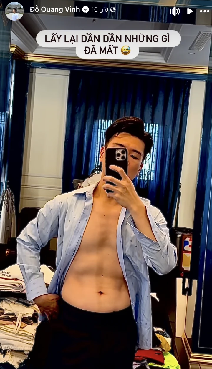 Bố đơn thân nghìn tỷ Đỗ Quang Vinh khoe body 6 múi, lộ mặt con gái thứ 3 - Hình 1