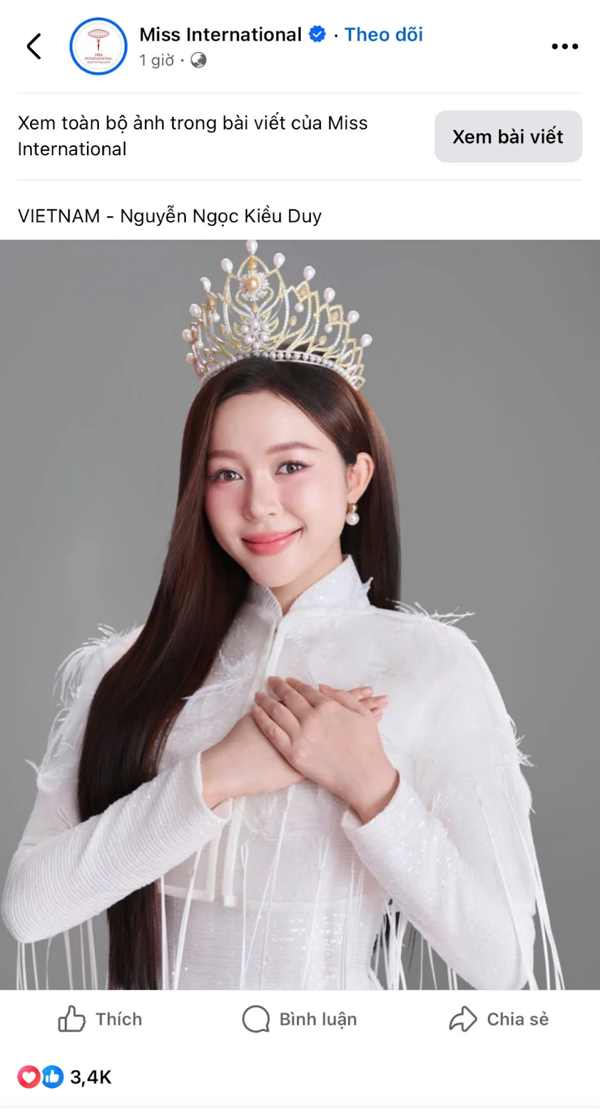 Kiều Duy nối gót Thanh Thủy thi Miss International: CĐM tẩy chay vì mờ nhạt? - Hình 1