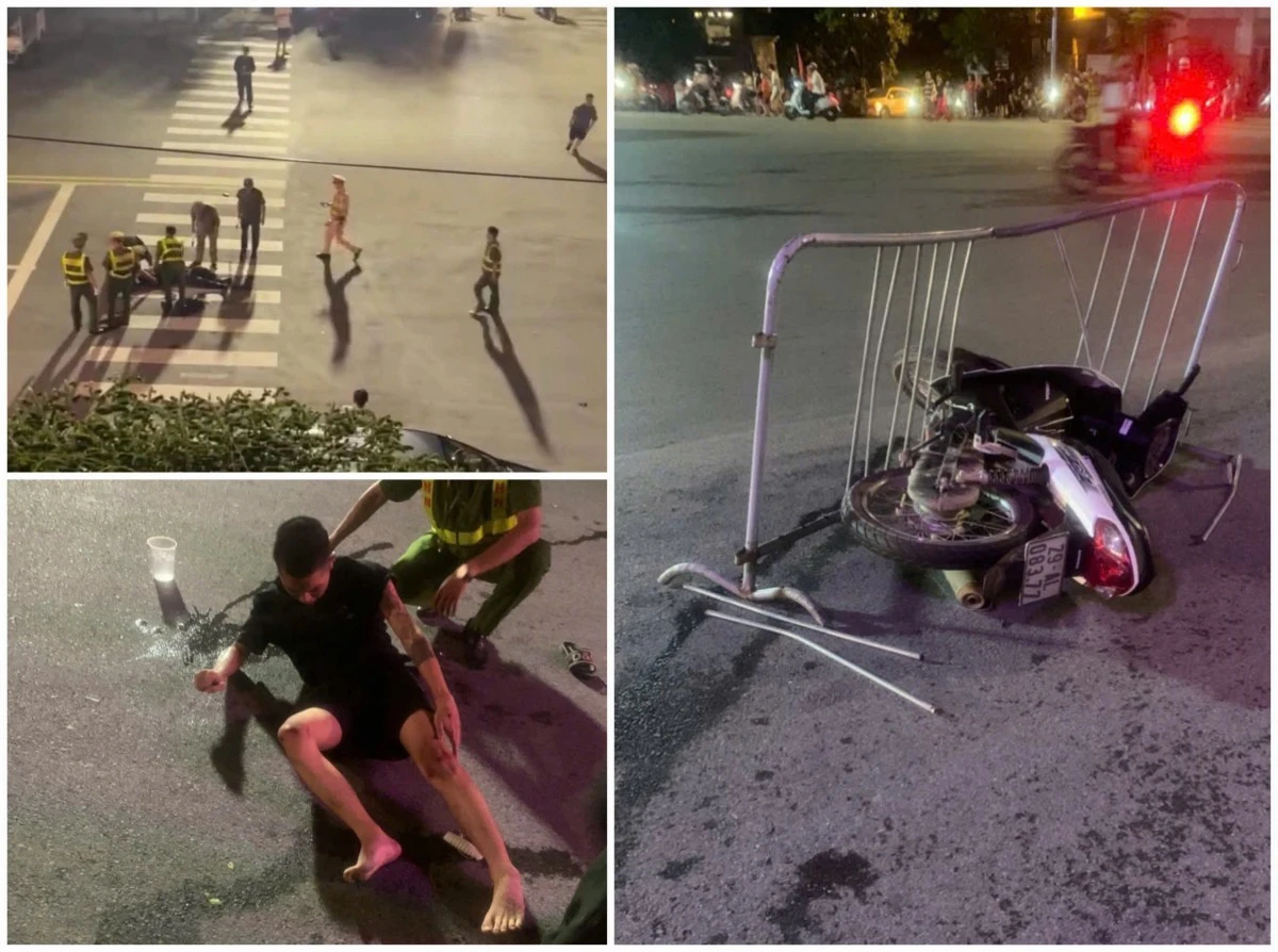 Bắt giữ 2 thanh niên thông chốt, tông thẳng vào cảnh sát cơ động ở Hà Nội - Hình 1