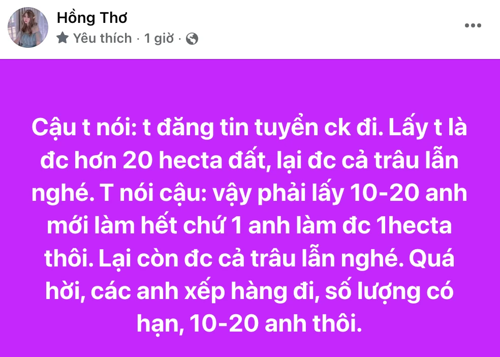 Thơ Nguyễn đăng đàn tuyển chồng, hứa tặng đối phương tài sản khủng - Hình 7