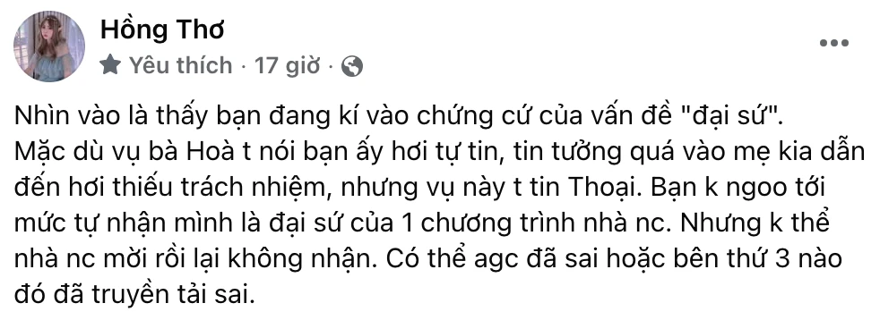Phạm Thoại nhận kết đắng vì nhận vơ Đại sứ nông sản, Thơ Nguyễn bênh vực - Hình 2
