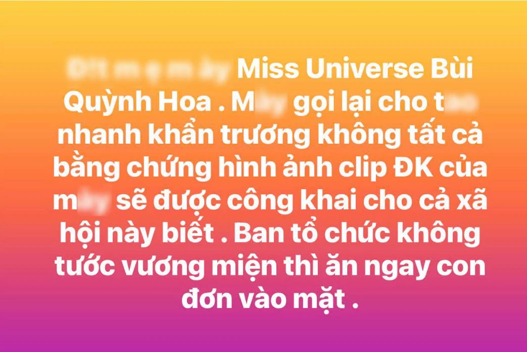 Bùi Quỳnh Hoa bị 1 người dọa tung clip kín, đòi BTC MUV tước vương miện, căng? - Hình 2