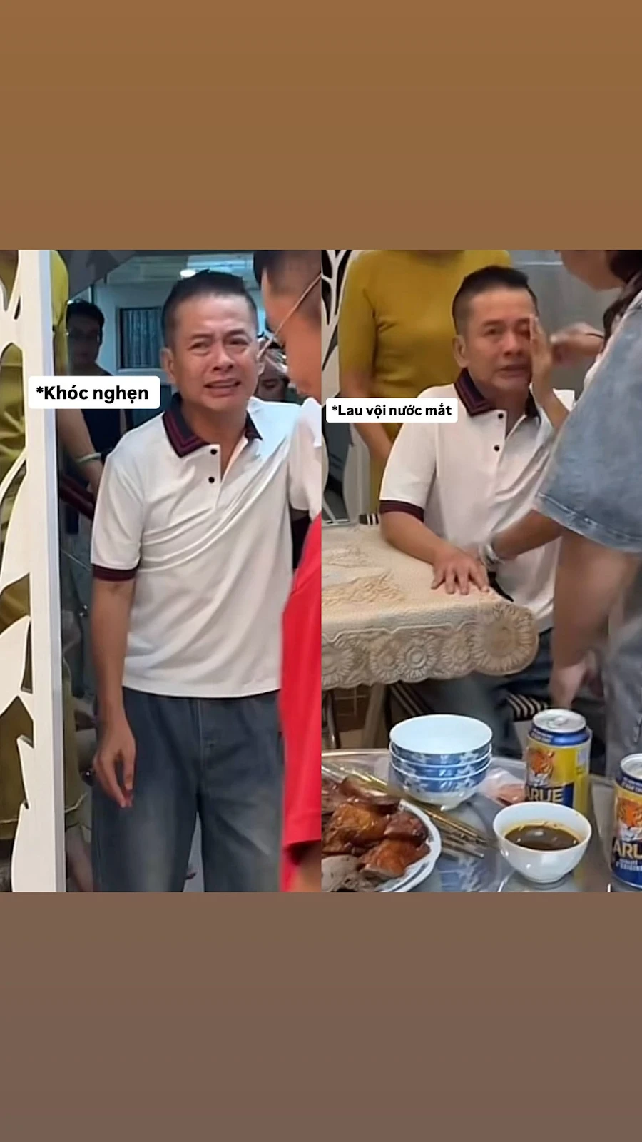 Tấn Beo khóc nghẹn trong tiệc tuổi 60, khoảnh khắc gia đình khiến CĐM lặng người - Hình 7