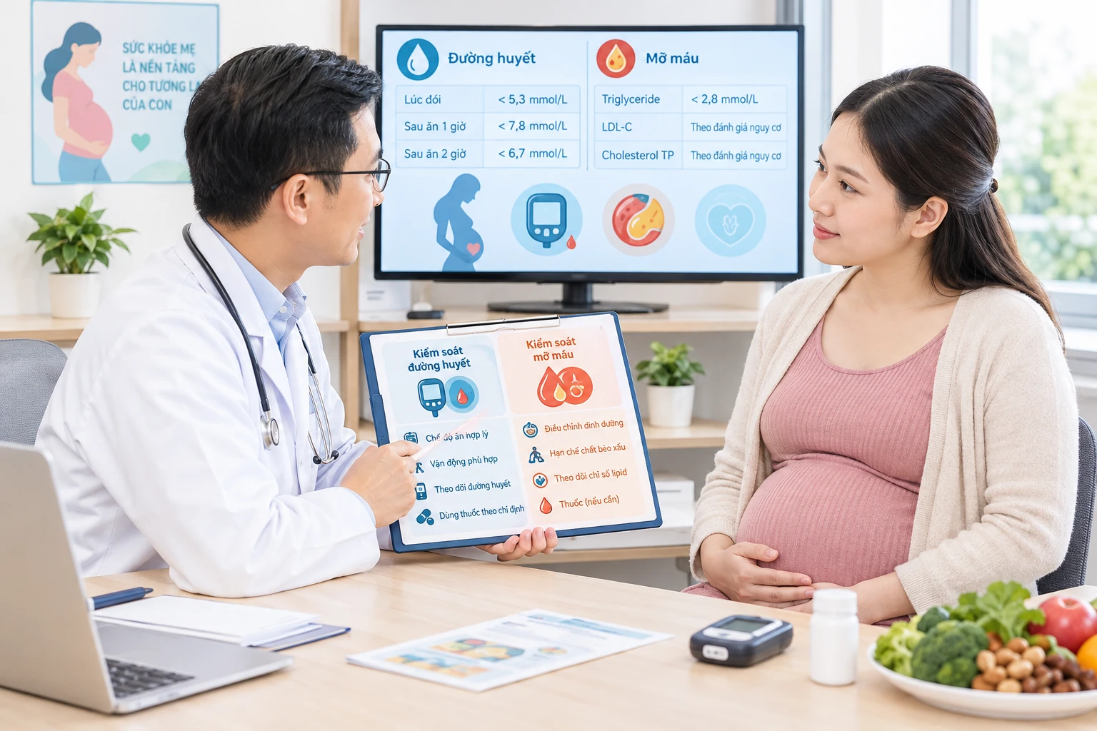 Phụ nữ mang thai bị tăng đường huyết, mỡ máu cao: Khi nào cần điều trị? - Hình 1