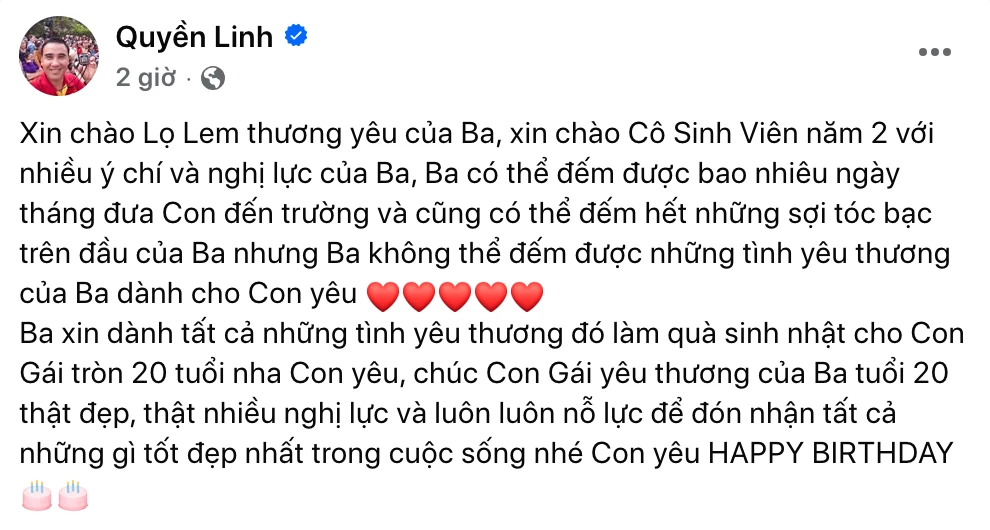 Quyền Linh viết tâm thư gửi Lọ Lem hậu tin đồn ra mắt nhà bạn trai thiếu gia - Hình 1