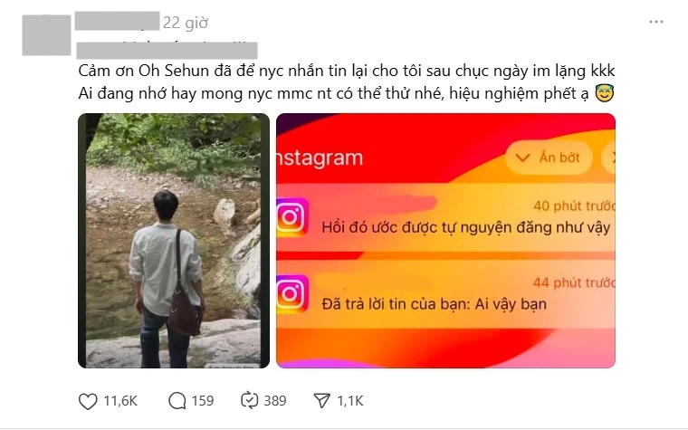 Trend Oh Sehun đang viral khắp MXH là gì? Người yêu cũ, mập mờ đồng loạt hỏi thăm khiến ai cũng muốn thử - Hình 2