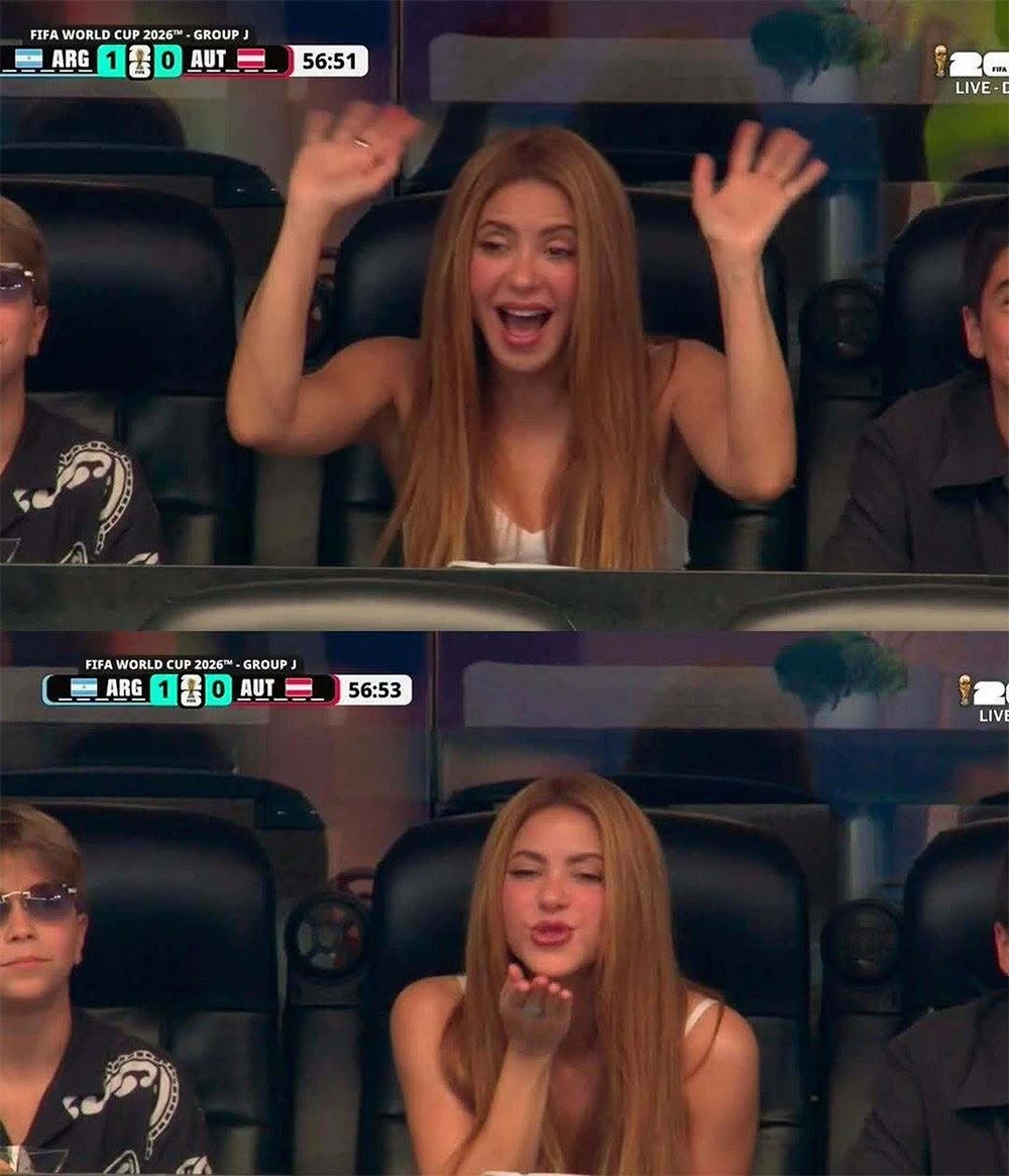 Nụ hôn của con trai ca sĩ Shakira trên khán đài World Cup gây bão mạng xã hội - Hình 2