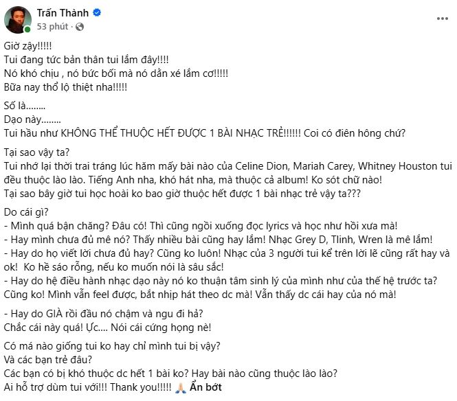 Trấn Thành không thể thuộc hết một bài nhạc trẻ - Hình 2