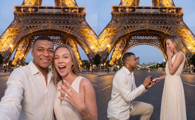 Thực hư bức ảnh Mbappé quỳ gối cầu hôn mỹ nhân Tây Ban Nha Ester Expósito sau World Cup - Hình 1