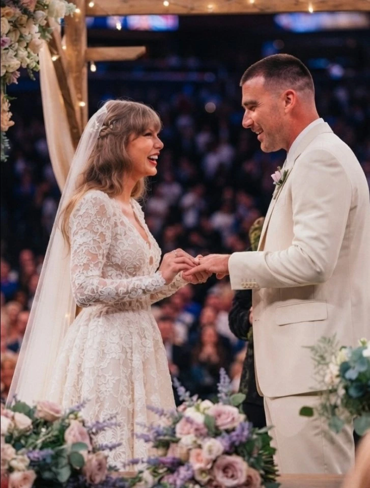 Chỉ có 4 từ để nói về siêu đám cưới của Taylor Swift và chồng cầu thủ: Tràn ngập ảnh chế - Hình 2