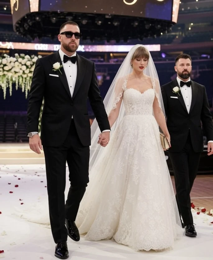 Chỉ có 4 từ để nói về siêu đám cưới của Taylor Swift và chồng cầu thủ: Tràn ngập ảnh chế - Hình 3